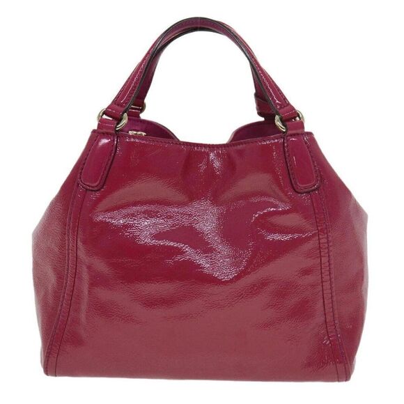 GUCCI Soho Hand Bag Enamel 2way Wine Red - Picture 3 of 15